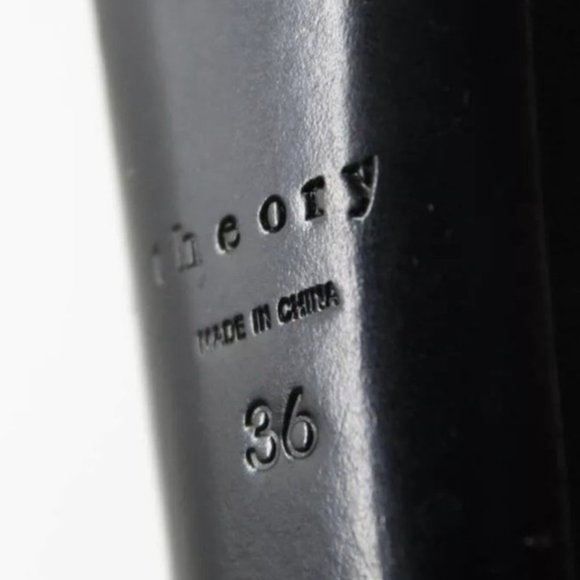 THEORY POINTED TOE SLIP ON HEELS PUMPS BLACK SZ 6 - Picture 4 of 4